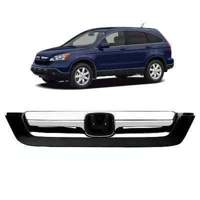 2007 - 2009 Honda CRV Front W/ Chrome Trim Bumper Grille
