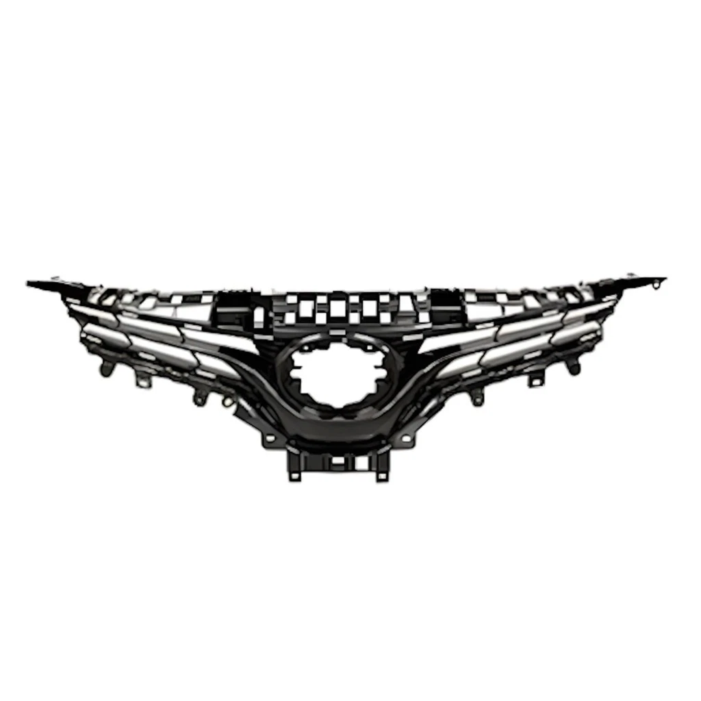 2018 - 2020 Toyota Camry LE XLE Bumper Upper Grille Grill Assembly Gloss Black WITH HOLE