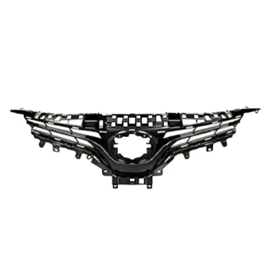 2018 - 2020 Toyota Camry LE XLE Bumper Upper Grille Grill Assembly Gloss Black WITH HOLE