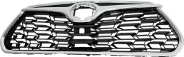 2020 - 2021 Toyota Highlander Grille Gray Shell and Insert with Radar Hole/ Chrome Molding